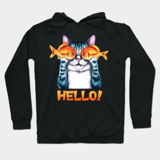 Cat and fish Hoodie